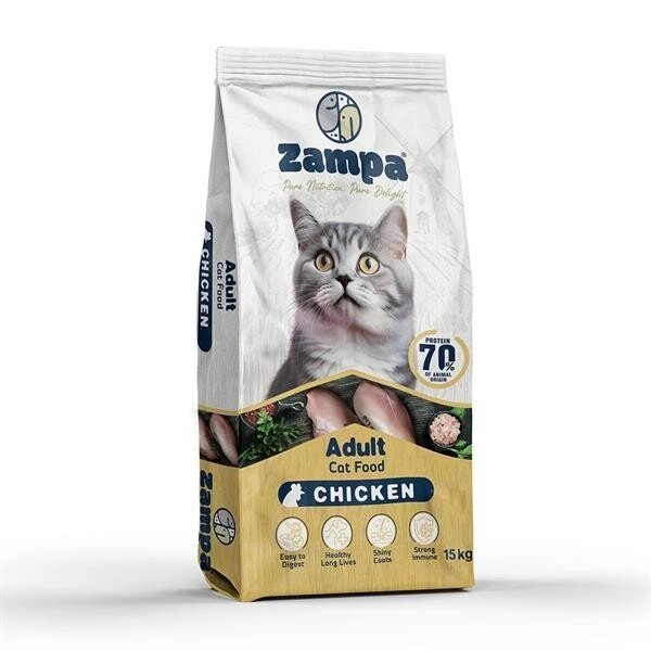 ZAMPA TAVUK ETLİ YETİŞKİN KEDİ MAMASI 15 KG