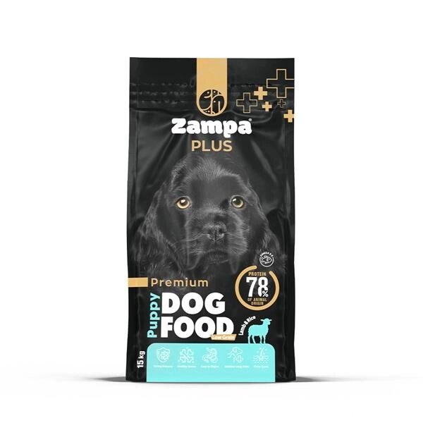 ZAMPA PLUS YAVRU KÖPEKLER İÇİN KUZU ETLİ & PİRİNÇLİ PREMİUM KURU MAMA 15KG