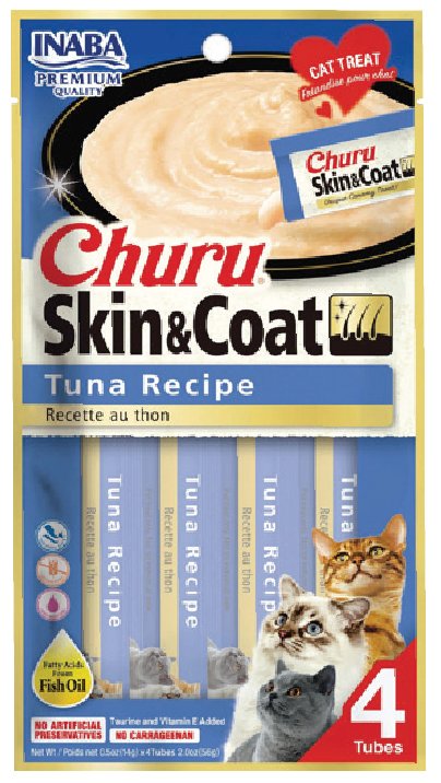 CIAO CHURU SKIN & COAT CİLT VE TÜY SAĞLIĞI TON BALIKLI ÖDÜL MAMASI (KUTU İÇİ 12'Lİ KOLİ İÇİ 48'Lİ)