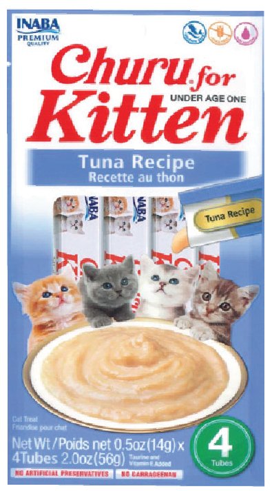 CIAO CHURU YAVRU KEDİLER İÇİN TUNA BALIKLI KREMA ÖDÜL MAMASI (KUTU İÇİ 12'Lİ KOLİ İÇİ 48'Lİ)