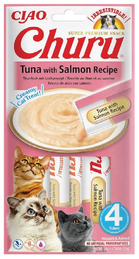 CIAO CHURU CREAM TON BALIKLI VE SOMONLU KEDİ ÖDÜL KREMASI (KUTU İÇİ 12'Lİ KOLİ İÇİ 48'Lİ)