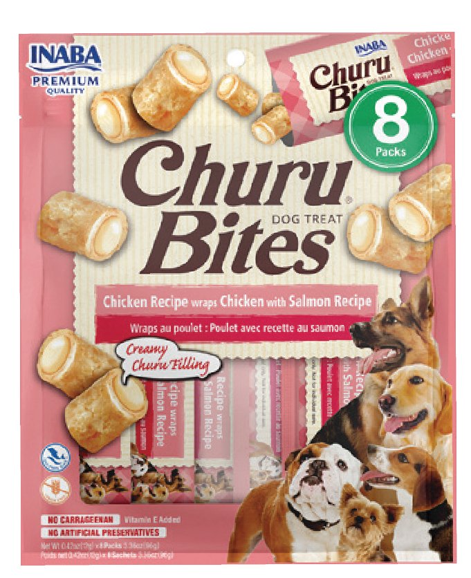 CHURU BİTES FOR DOG CHİCKEN RECİPE  WRAPS CHİCKEN  WİTH SALMON  RECİPE  (KUTU İÇİ 6'LI KOLİ İÇİ 48'L