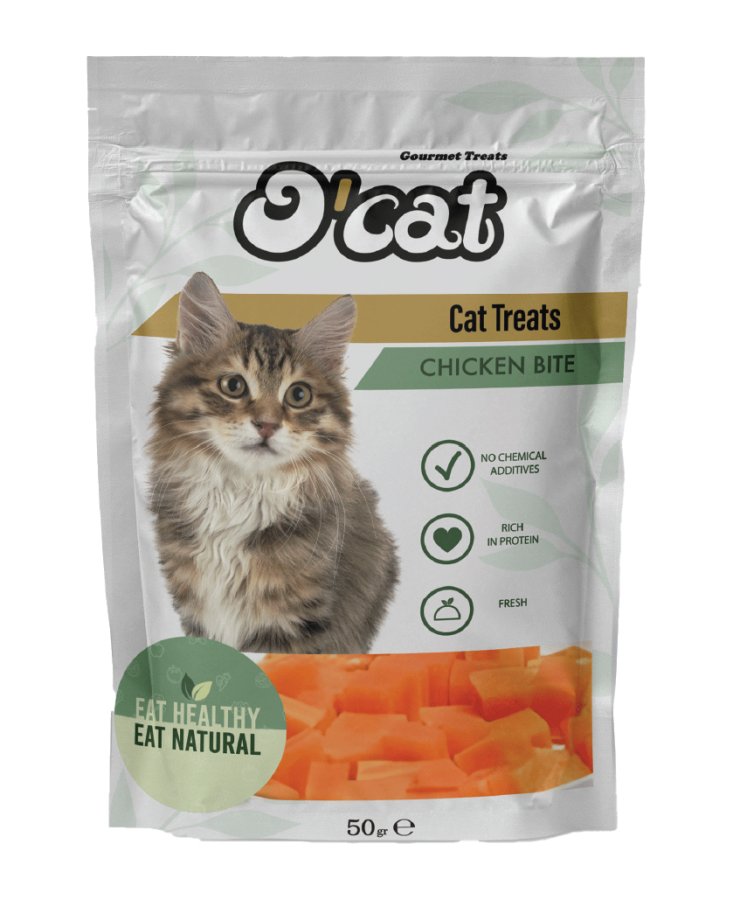 O CAT TAVUK ETLİ PARÇACIKLAR KEDİ ÖDÜLÜ 10X50g
