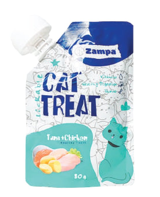 ZAMPA PUDİNG KEDİ ÖDÜLÜ - TON BALIKLI & TAVUKLU  - 10(10x80g)