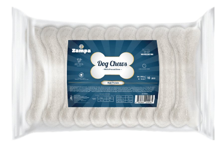 ZAMPA BEYAZ PRESS KEMİK KÖPEK ÖDÜLÜ 10 LU 85-90 GR