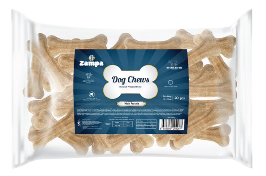 ZAMPA BEYAZ PRESS KEMİK KÖPEK ÖDÜLÜ 20 Lİ 50-55 GR