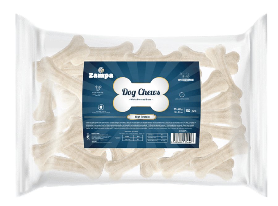 ZAMPA BEYAZ PRESS KEMİK KÖPEK ÖDÜLÜ 50 Lİ 30-40 GR