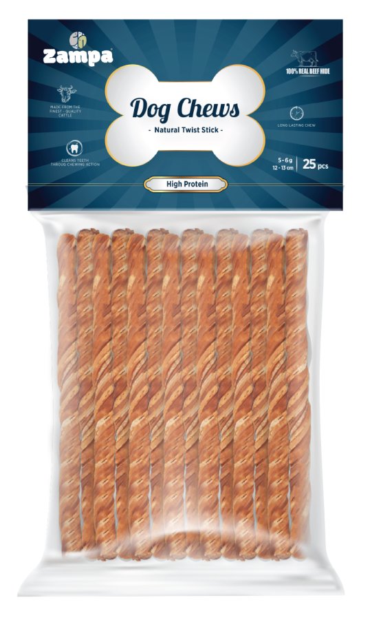 ZAMPA NATÜREL BURGU ÇUBUK(STİCKS) KEMİK KÖPEK ÖDÜLÜ 25 Lİ 5 GR